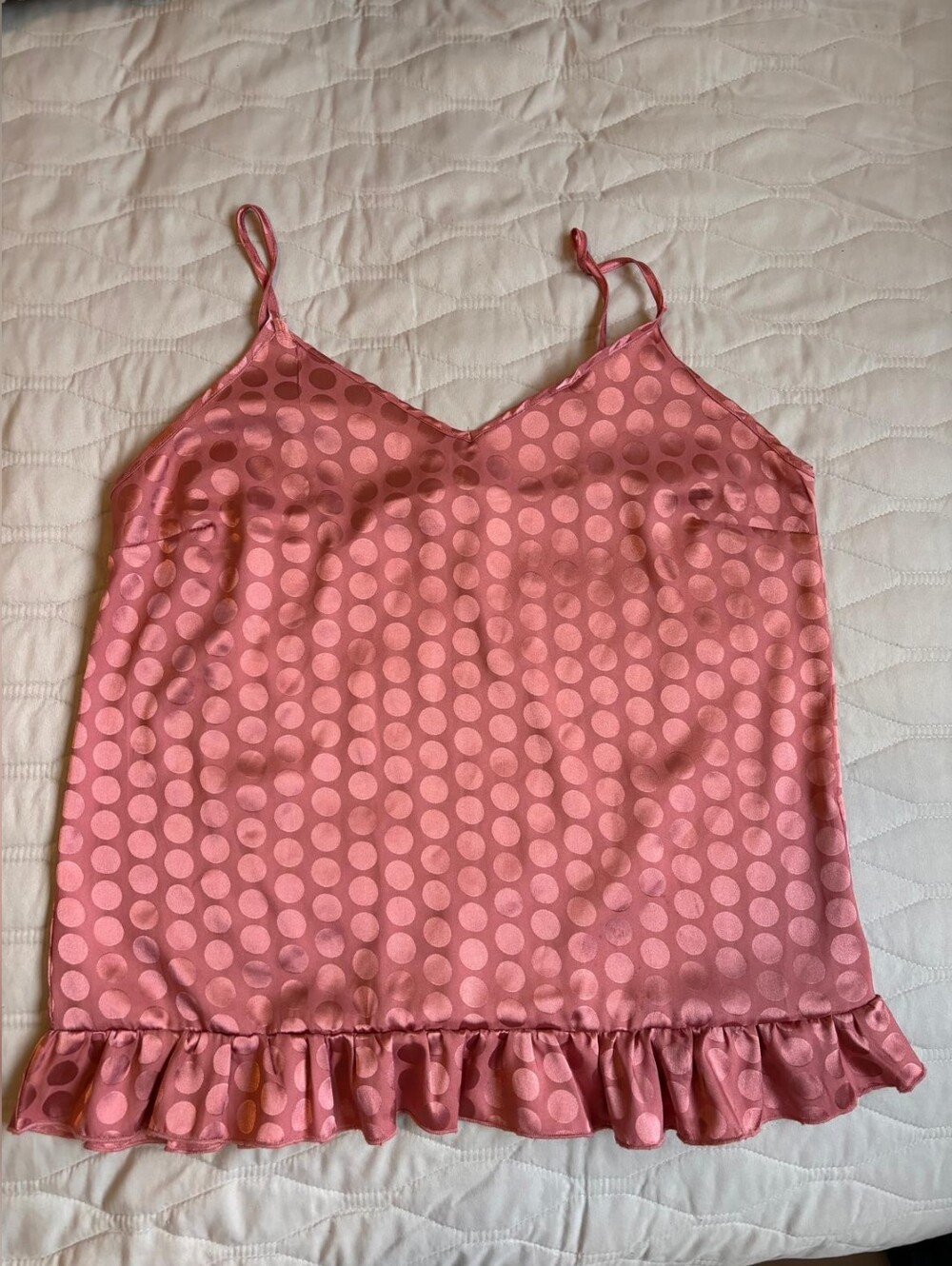 Marilyn Monroe Dusty Rose Polka Dot Slip Size M/Vintage